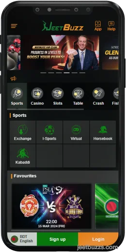 JeetBuzz999 অ্যাপ - প্রধান স্ক্রীন