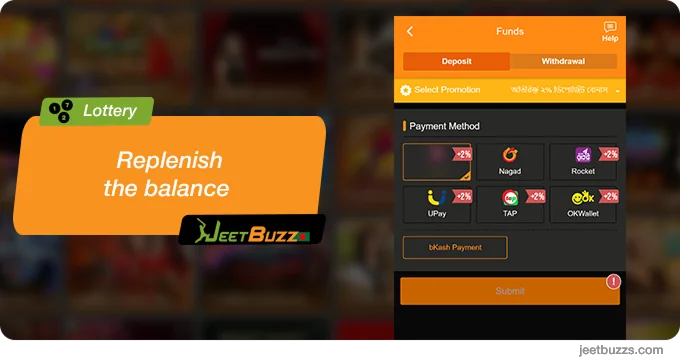 Replenish the balance at JeetBuzz999 to start playing casino