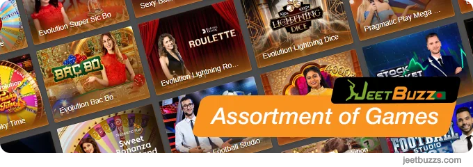 Assortment of JeetBuzz999 BN Live Casino Games