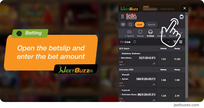 Open the betslip - JeetBuzz999