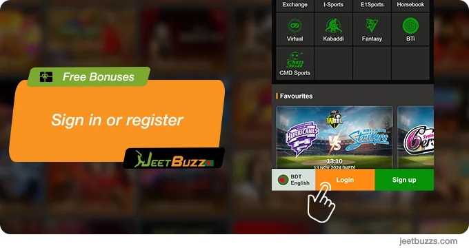 Sign in or register - JeetBuzz999 Bonuses