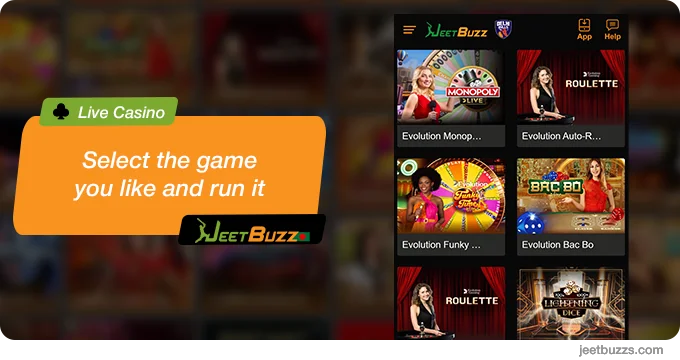 Select the game you like and launch it - JeetBuzz999