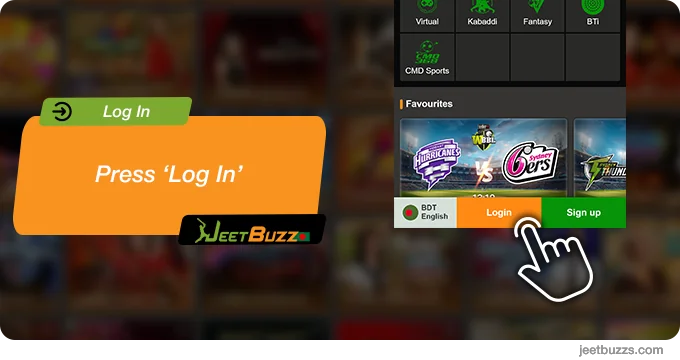 Press 'Log In' - JeetBuzz999