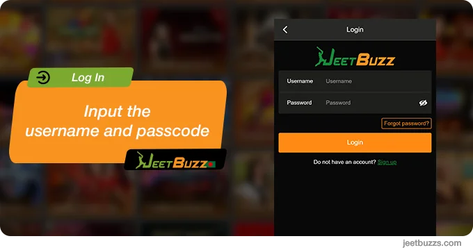 Fill in the username and password - JeetBuzz999 Log In