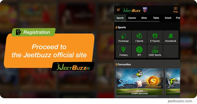 Open JeetBuzz999 website to start registration
