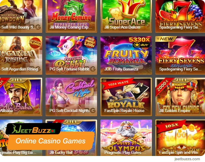 List of online casino games available at JeetBuzz999 Casino