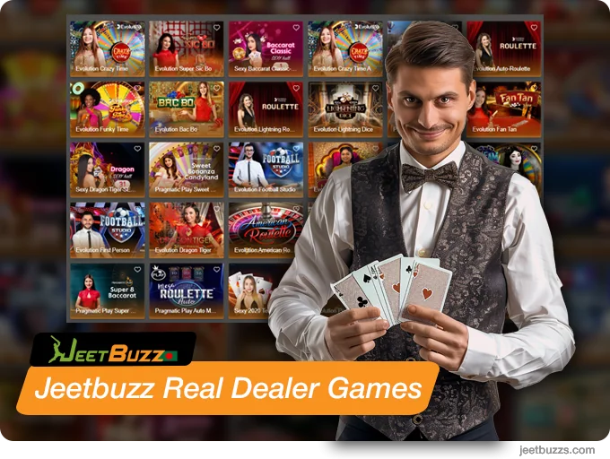 Play More than 150 games with live dealers at JeetBuzz999