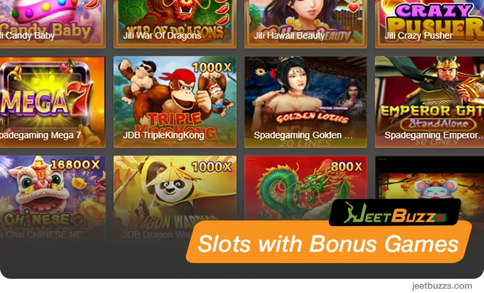 Slots with bonus games are slots with extra bonuses or mini-games - JeetBuzz999