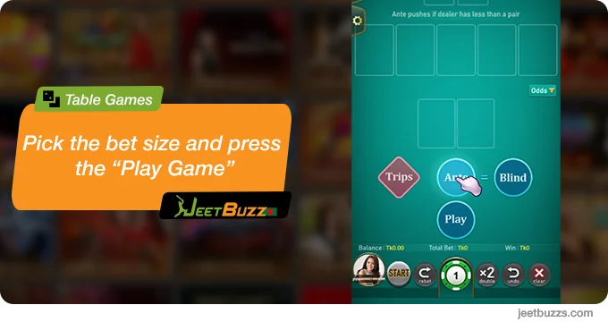 Pick the bet size and press 'Play' button - JeetBuzz999 Bangladesh
