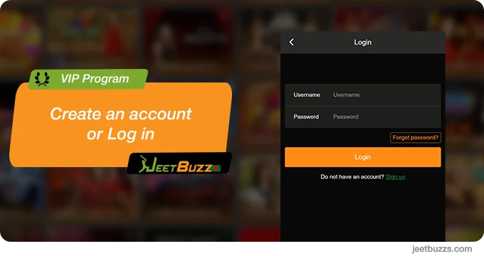 Create an account or log in to start gaining VIP Points at JeetBuzz999 Bangladesh