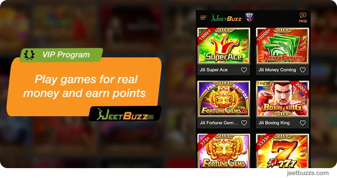Play your favorite games at JeetBuzz999 and collect VIP points